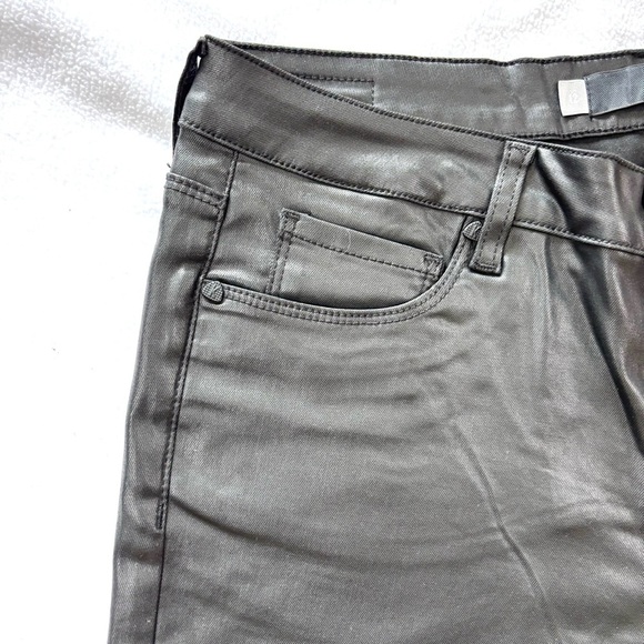 Kut From The Kloth Retro Black Shiny Matte Highrise Flare Faux Leather Pant (12) - Picture 5 of 16